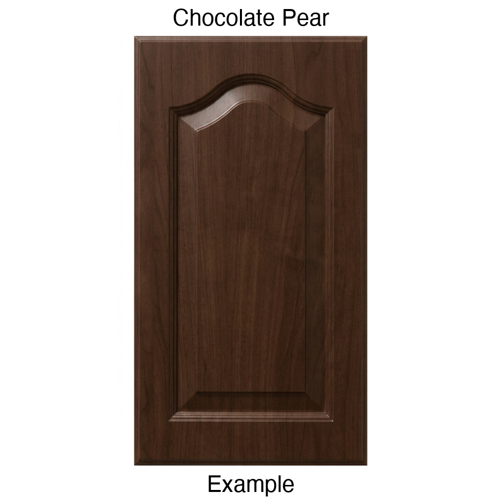 JL7 Cathedral Raised Panel Thermofoil Cabinet Door (Liberty Style) in Chocolate Pear