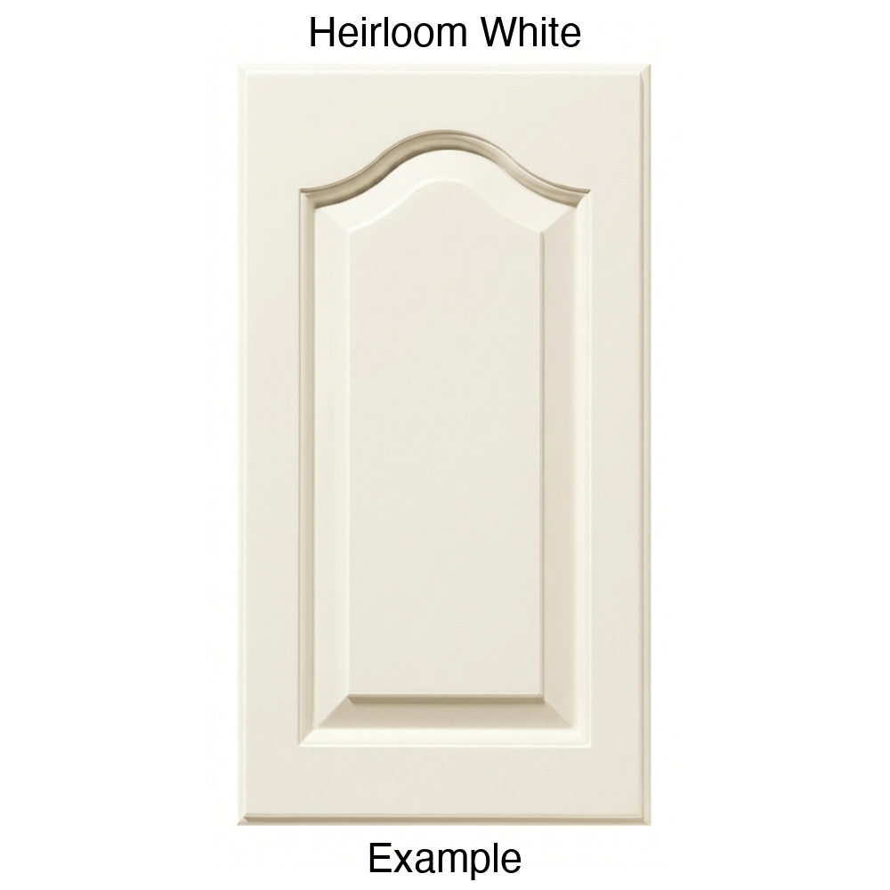 JL7 Cathedral Raised Panel Thermofoil Cabinet Door (Liberty Style) in Heirloom White