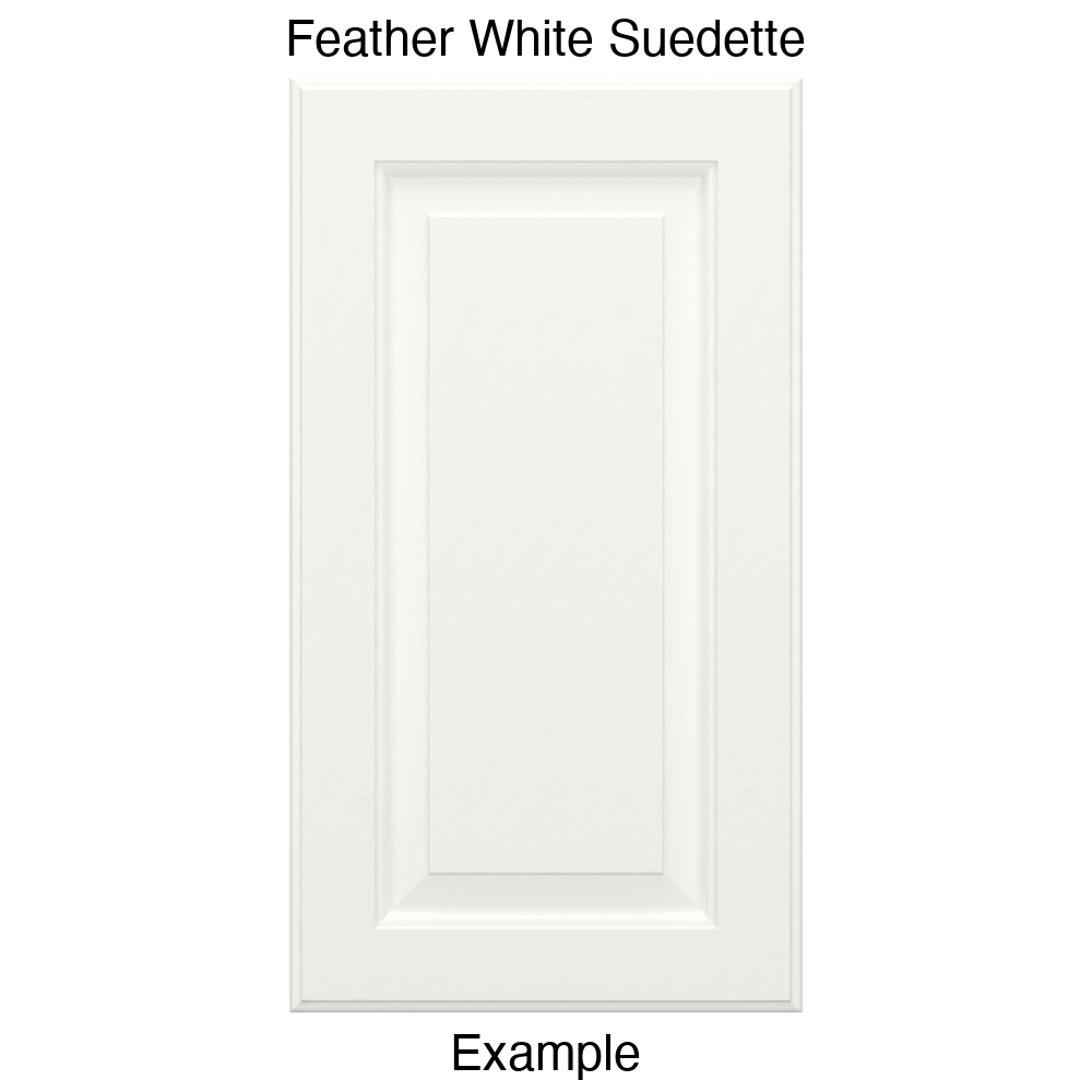 JR7 Raised Panel Thermofoil Cabinet Door (Revere Style) in Feather White Suedette