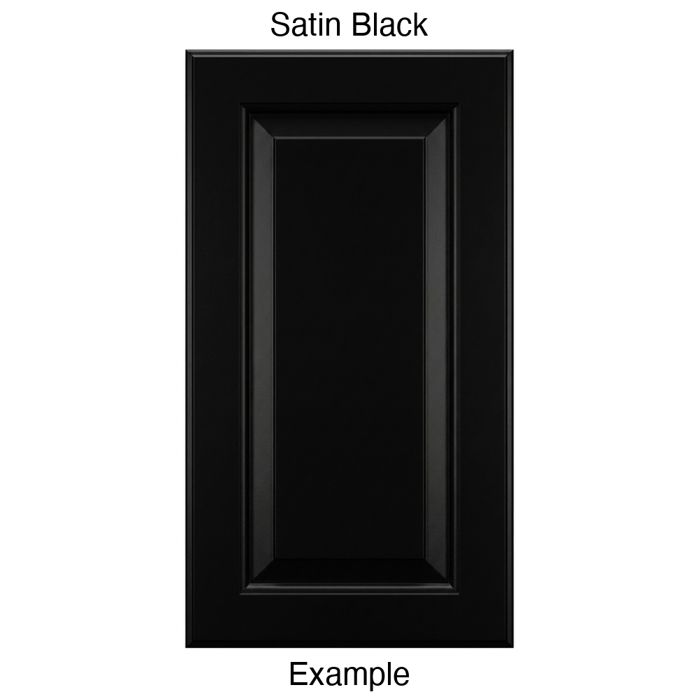 JR7 Raised Panel Thermofoil Cabinet Door (Revere Style) in Satin Black