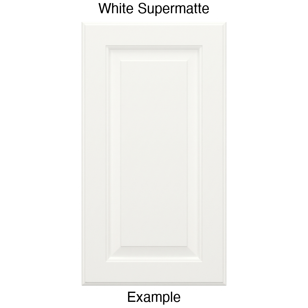 JR7 Raised Panel Thermofoil Cabinet Door (Revere Style) in White Supermatte