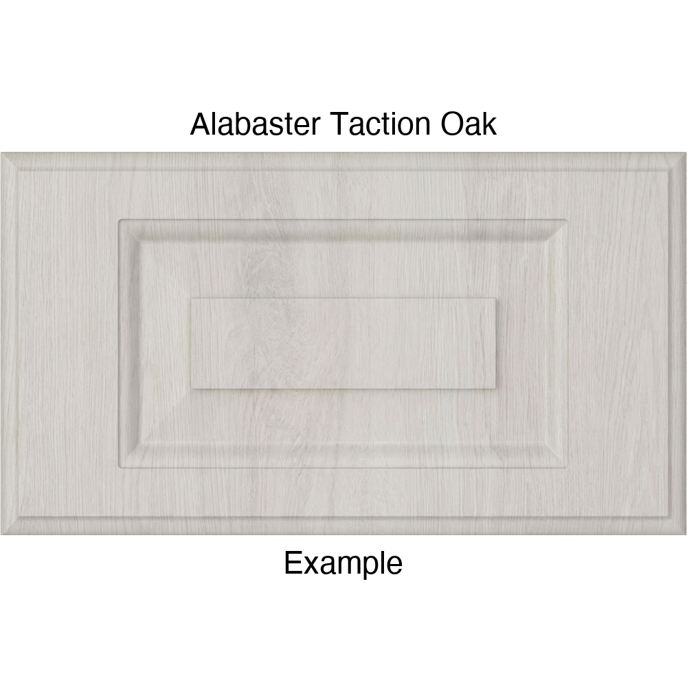 JR7 Thermofoil Drawer Front (Revere Style), Routed, in Alabaster Taction Oak