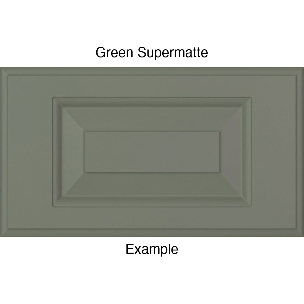 JR7 Thermofoil Drawer Front (Revere Style), Routed, in Green Supermatte