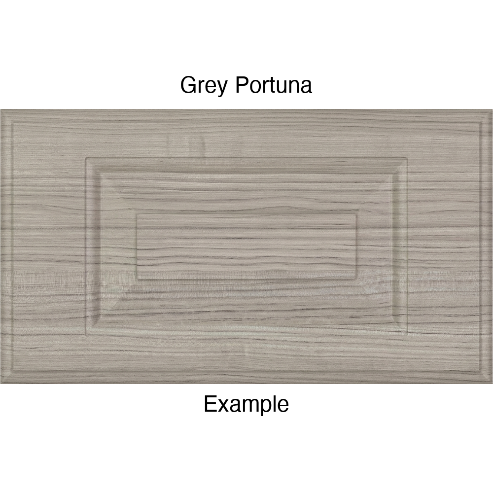 JR7 Thermofoil Drawer Front (Revere Style), Routed, in Grey Portuna
