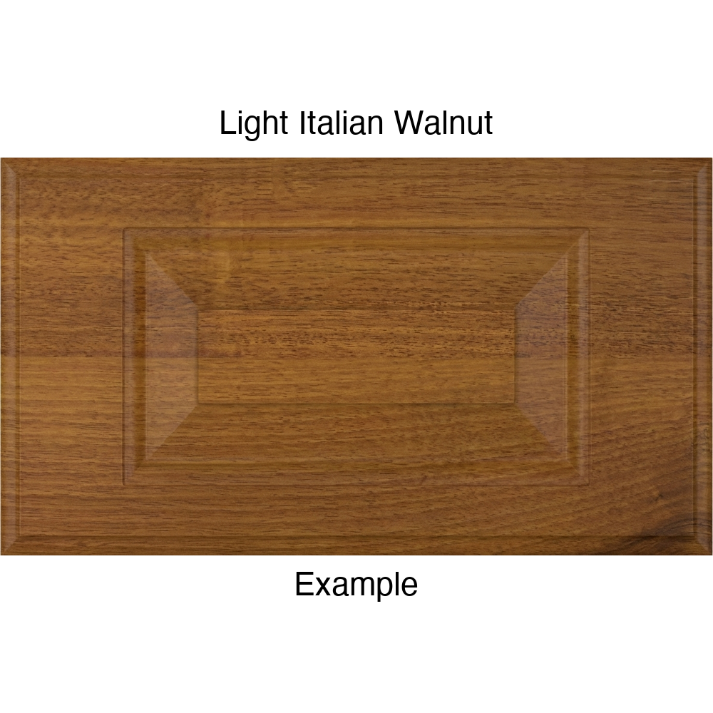 JR7 Thermofoil Drawer Front (Revere Style), Routed, in Light Italian Walnut