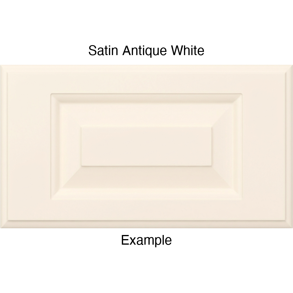 JR7 Thermofoil Drawer Front (Revere Style), Routed, in Satin Antique White