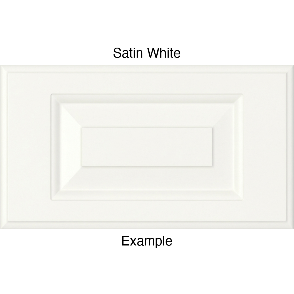 JR7 Thermofoil Drawer Front (Revere Style), Routed, in Satin White