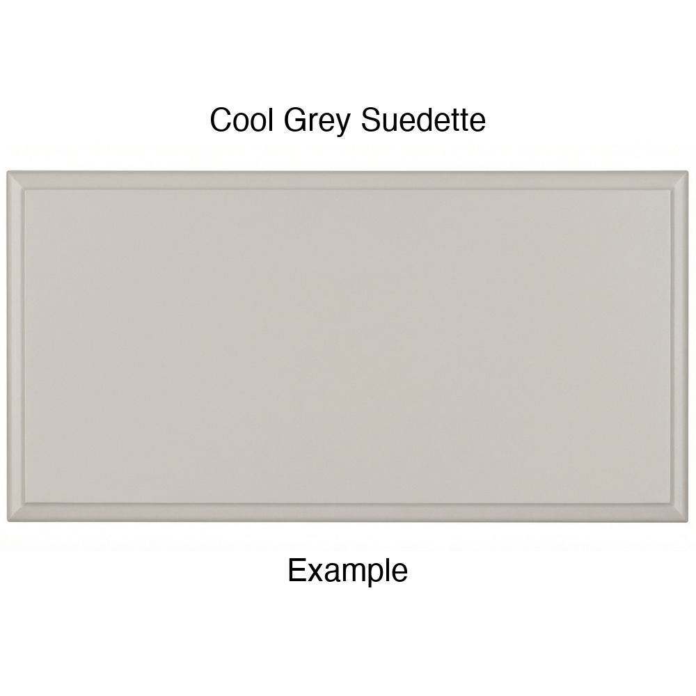 JR7 Thermofoil Drawer Front (Revere Style), Solid, in Cool Grey Suedette