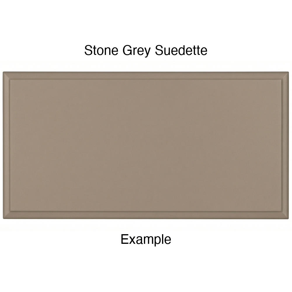 JR7 Thermofoil Drawer Front (Revere Style), Solid, in Stone Grey Suedette