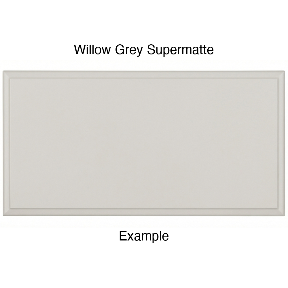 JR7 Thermofoil Drawer Front (Revere Style), Solid, in Willow Grey Supermatte