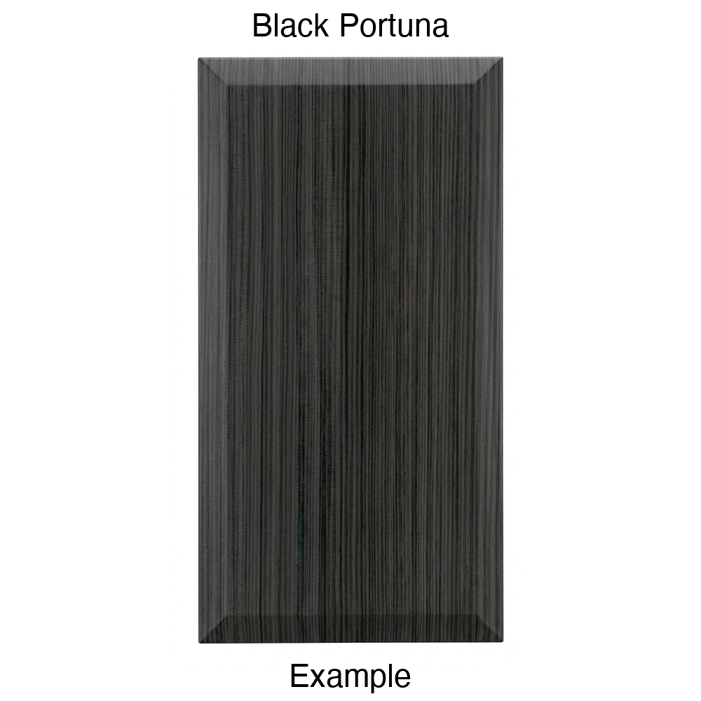 KB732 Slab Thermofoil Cabinet Door in Black Portuna