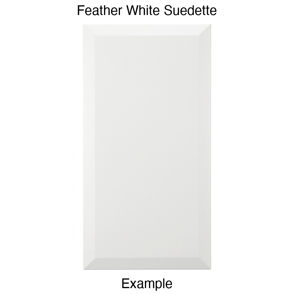 KB732 Slab Thermofoil Cabinet Door in Feather White Suedette