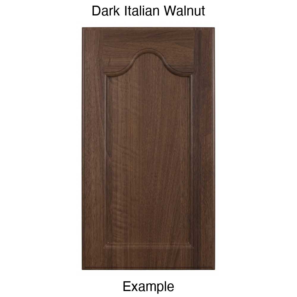 LR981 Cathedral Recessed Panel Thermofoil Cabinet Door (Mission Style) in Dark Italian Walnut
