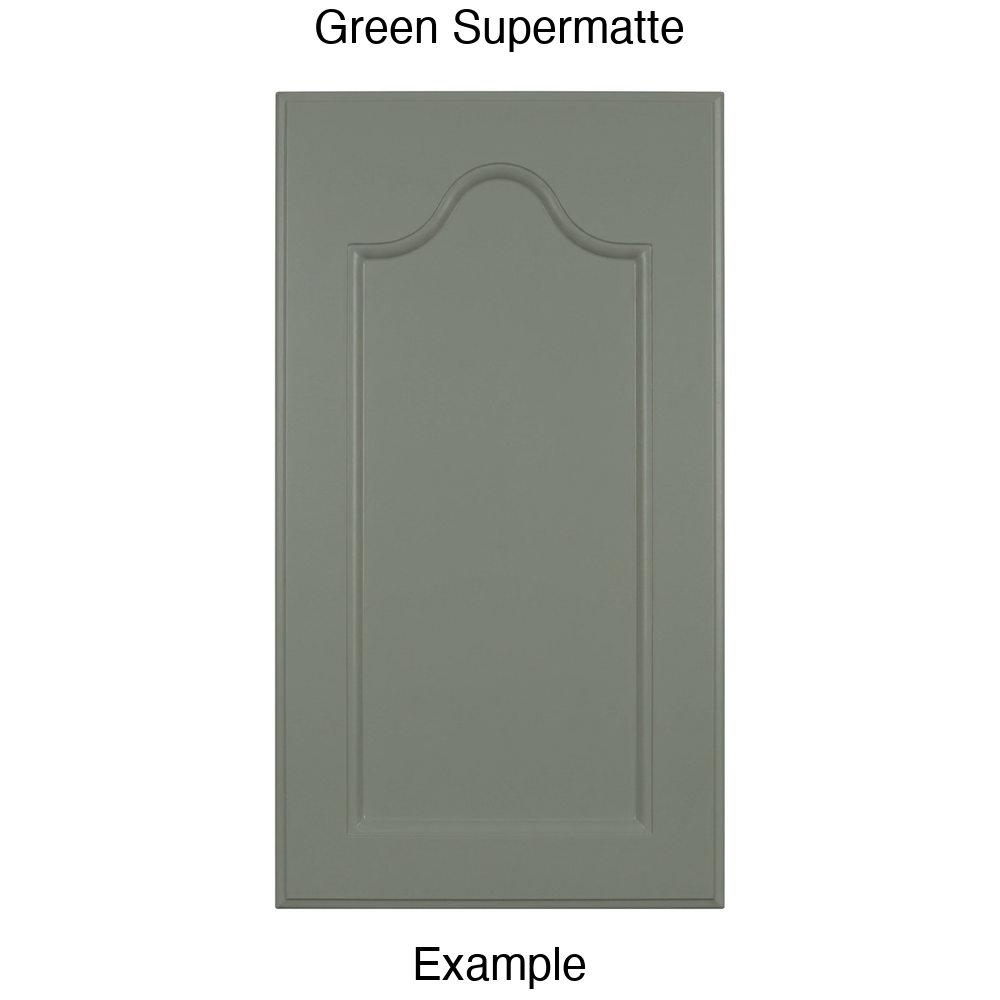LR981 Cathedral Recessed Panel Thermofoil Cabinet Door (Mission Style) in Green Supermatte