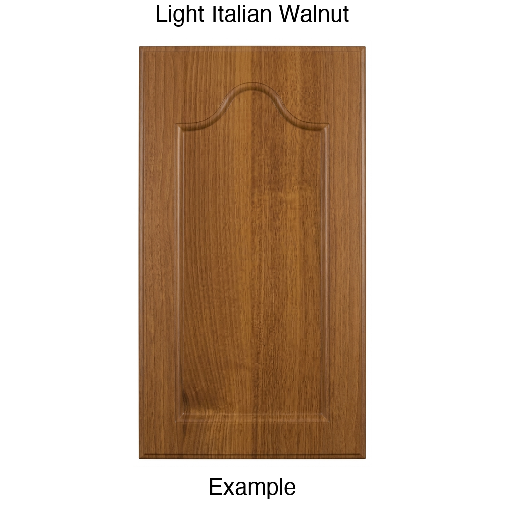 LR981 Cathedral Recessed Panel Thermofoil Cabinet Door (Mission Style) in Light Italian Walnut