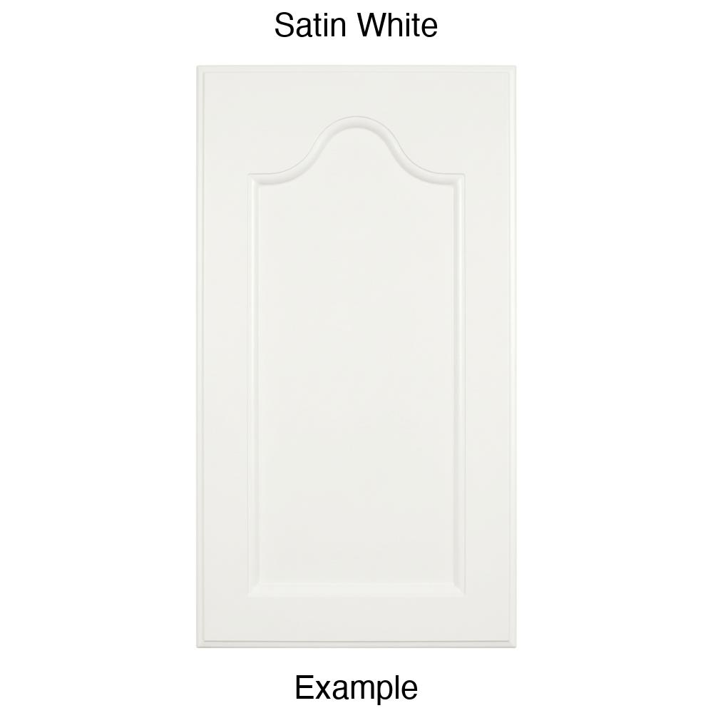 LR981 Cathedral Recessed Panel Thermofoil Cabinet Door (Mission Style) in Satin White