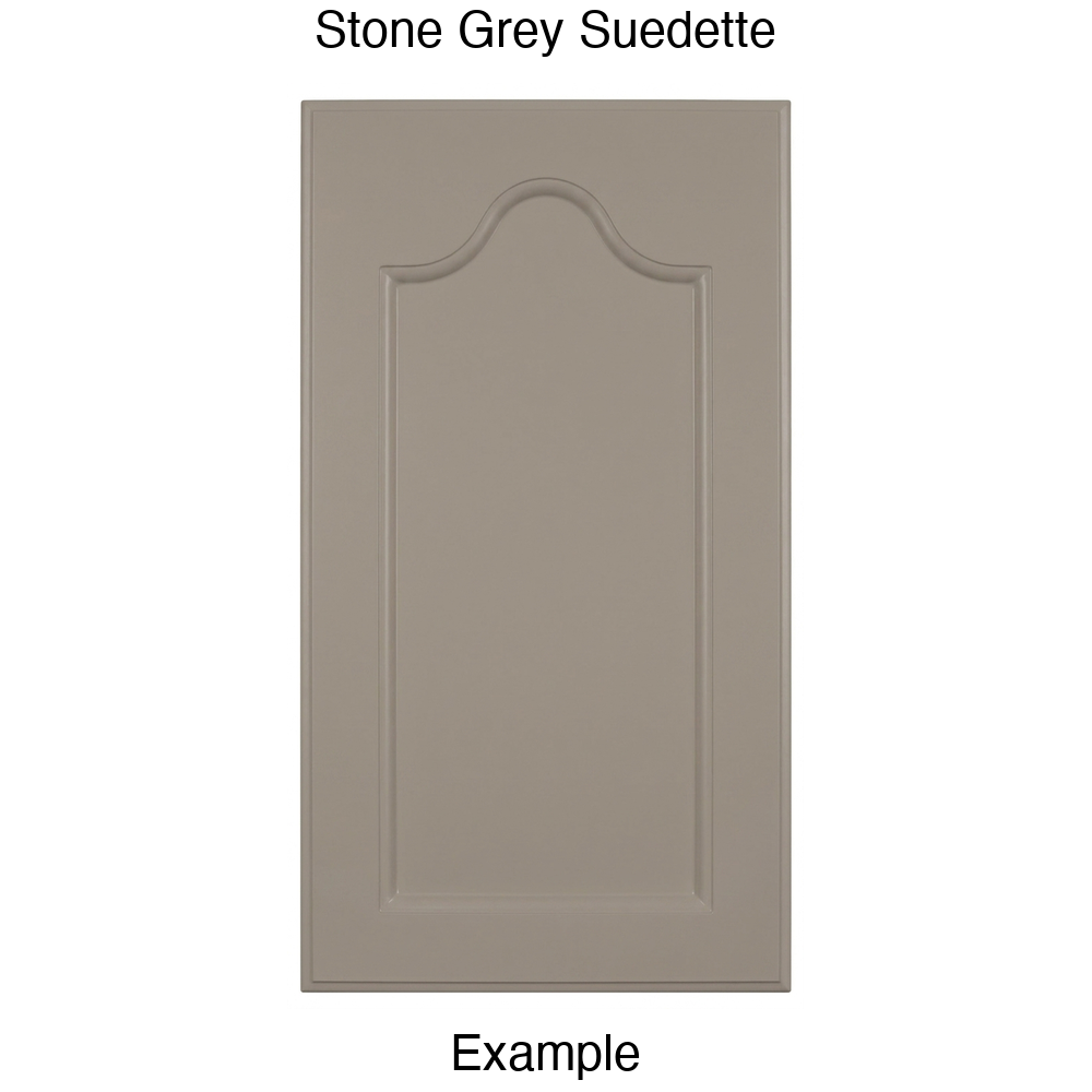 LR981 Cathedral Recessed Panel Thermofoil Cabinet Door (Mission Style) in Stone Grey Suedette
