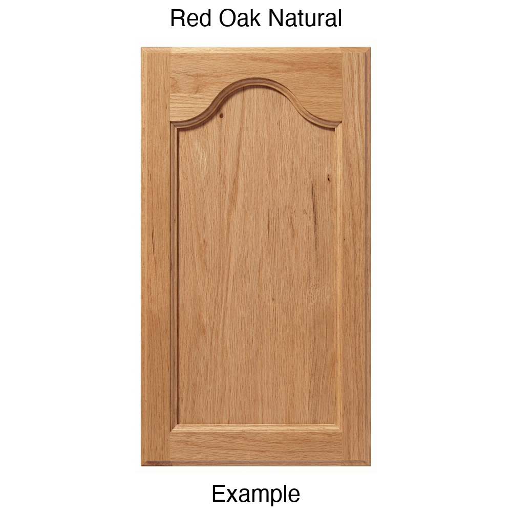 Mission Cathedral Recessed Panel Cabinet Door in Red Oak Natural