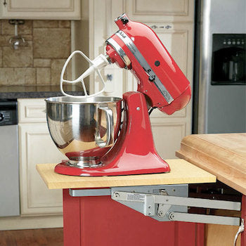 Built-in heavy duty mixer shelf