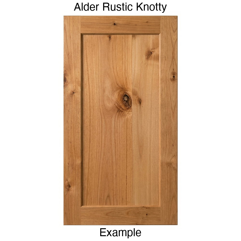 Oakley Recessed Panel Cabinet Door in Alder Rustic Knotty
