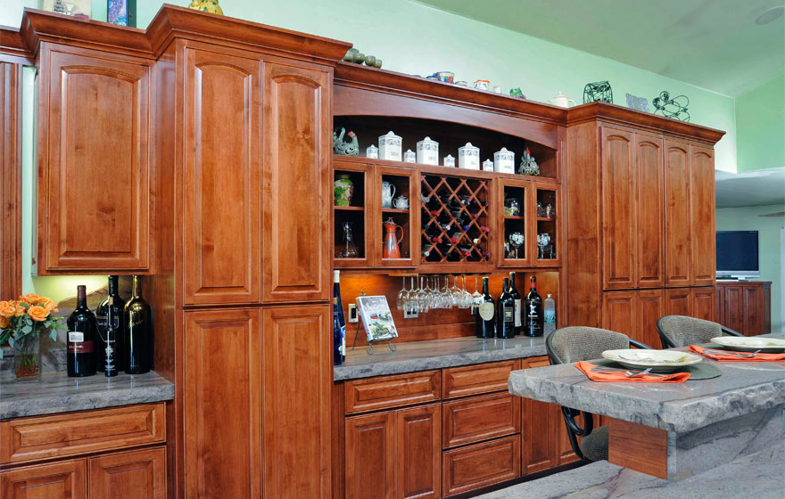 Built-in bar with Patriot cabinet doors