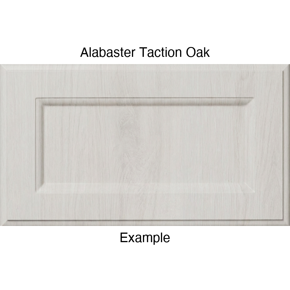 RR980 Thermofoil (Adobe Style) Drawer Front, Routed, in Alabaster Taction Oak