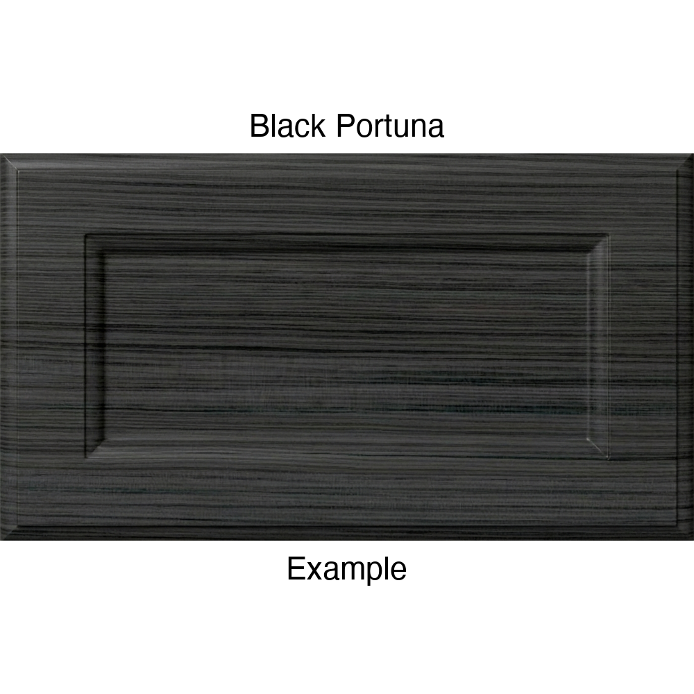 RR980 Thermofoil (Adobe Style) Drawer Front, Routed, in Black Portuna