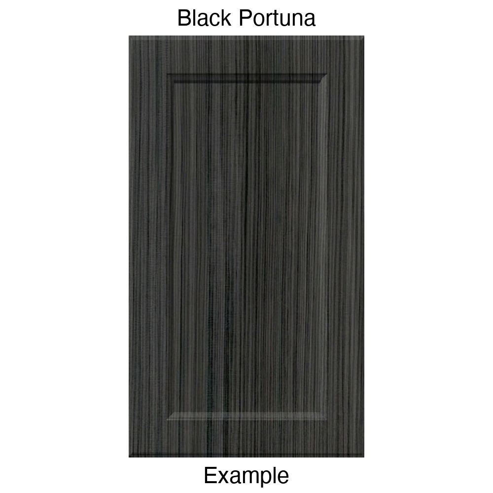 RR980 Recessed Panel Thermofoil Cabinet Door (Adobe Style) in Black Portuna