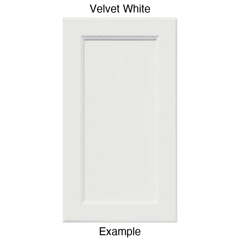 RR980 Recessed Panel Thermofoil Cabinet Door (Adobe Style) in Velvet White