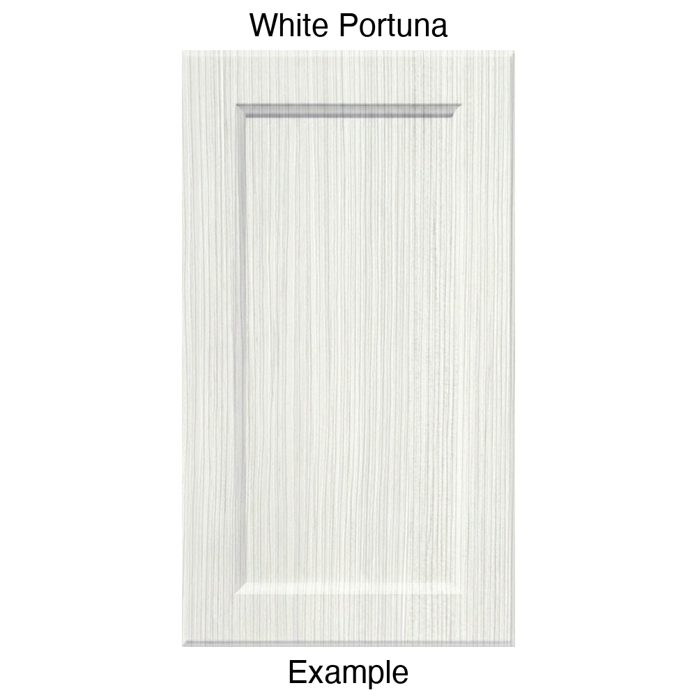 RR980 Recessed Panel Thermofoil Cabinet Door (Adobe Style) in White Portuna
