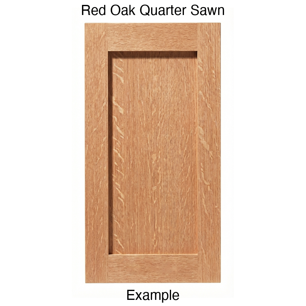 Shaker Recessed Panel Cabinet Door in Red Oak Quarter Sawn