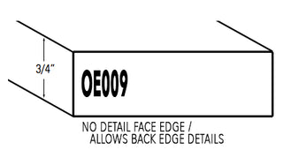 Thickness diagram of The Tacoma plank style cabinet door also known as Flat or Slab style doors