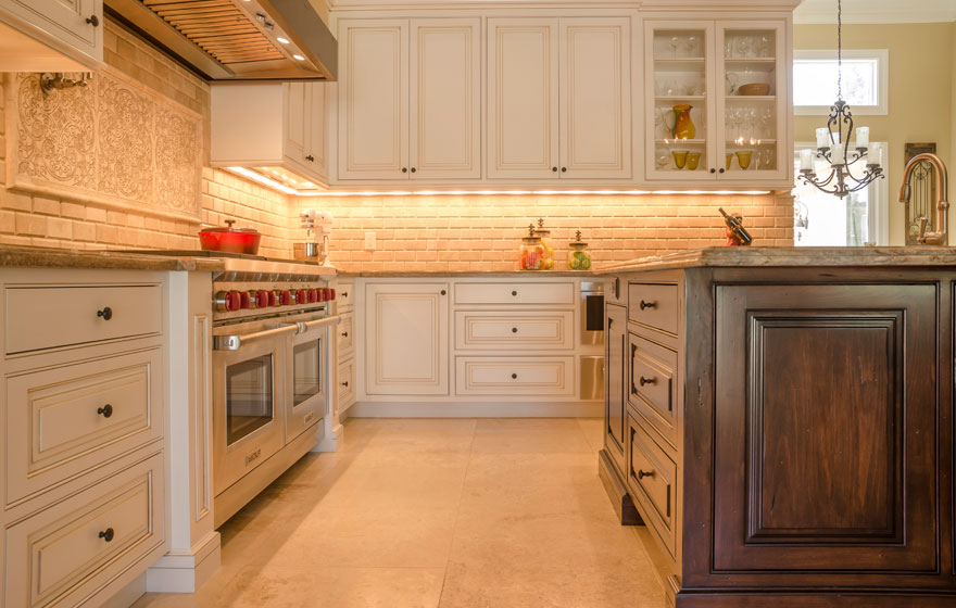 Kitchen remodel showing Tuscany cabinet doors
