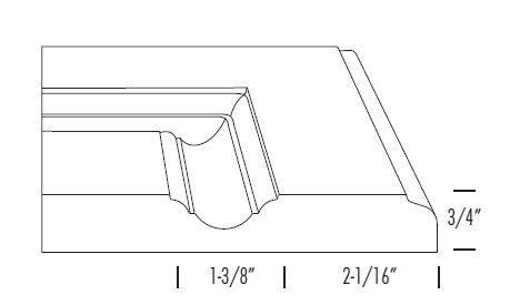Cutaway of raised panel thermofoil cabinet door