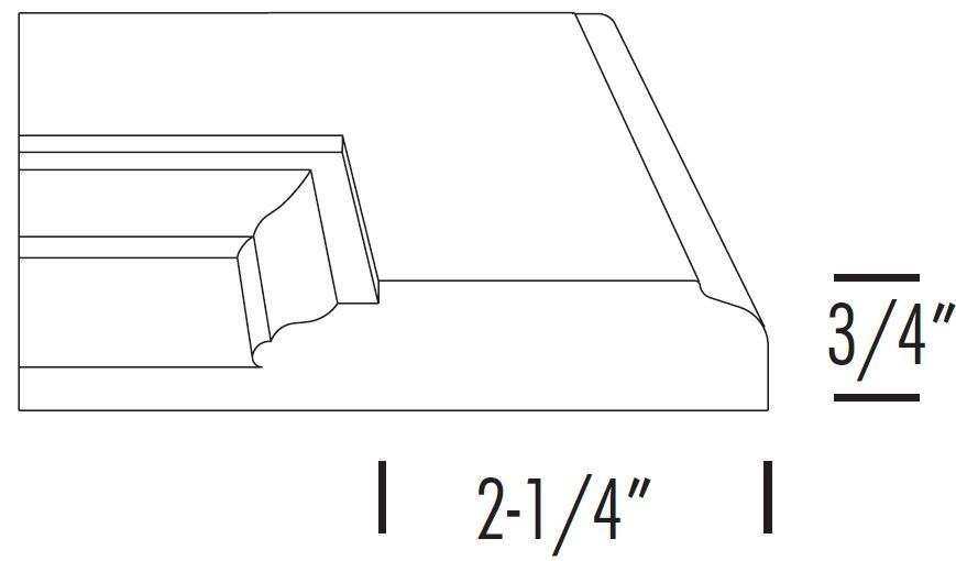 Cutaway of rigid thermofoil door showing routing edge detail