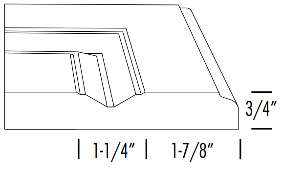 Cutaway detail of raised panel thermofoil cabinet door