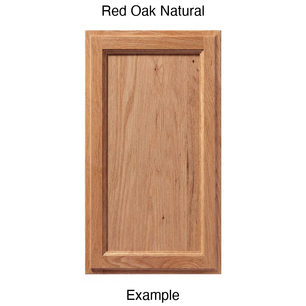 Bronco Recessed Panel Cabinet Door in Red Oak Natural
