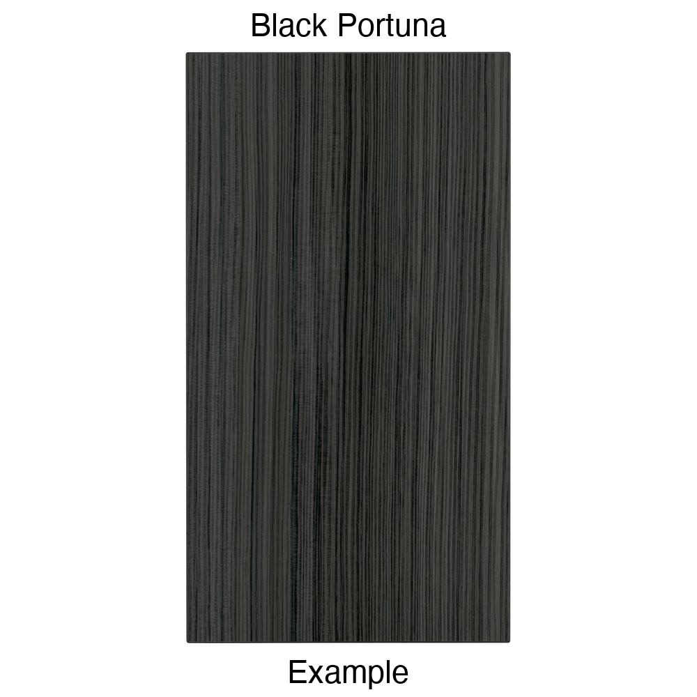 DBQ Slab Thermofoil Cabinet Door (Tacoma Style) in Black Portuna