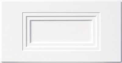The DR133 RTF cabinet drawer front with step down pattern on the recessed center panel.
