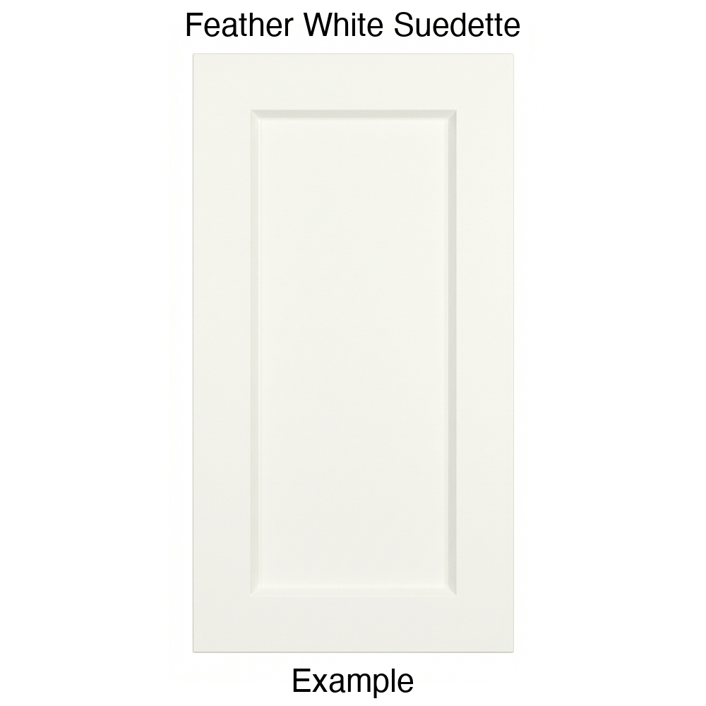 DR1 Recessed Panel Thermofoil Cabinet Door (Artesia Style) in Feather White Suedette