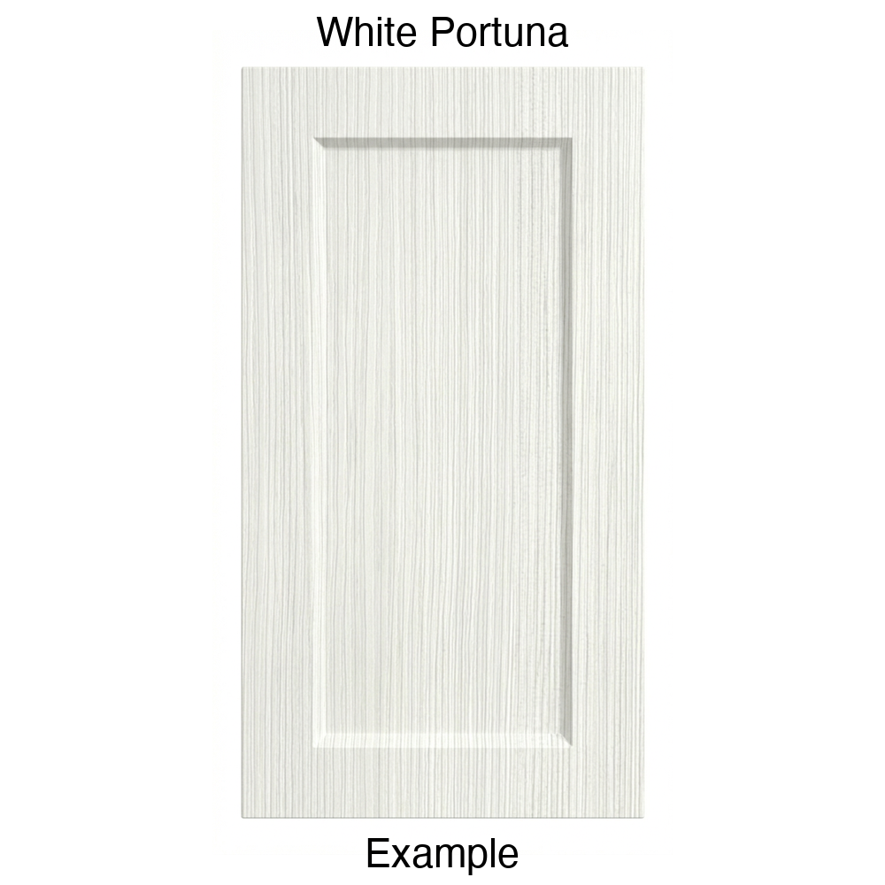 DR1 Recessed Panel Thermofoil Cabinet Door (Artesia Style) in White Portuna