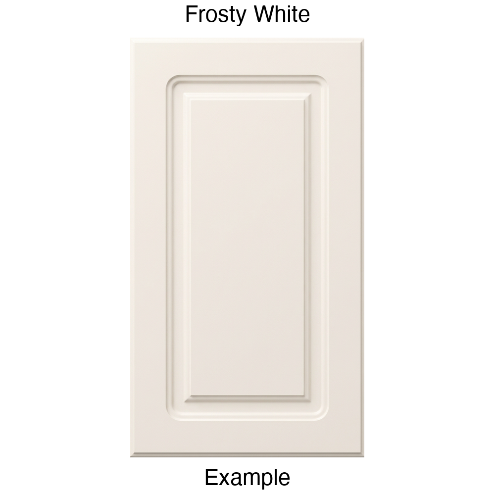 DR8 Raised Panel Thermofoil Cabinet Door in Frosty White