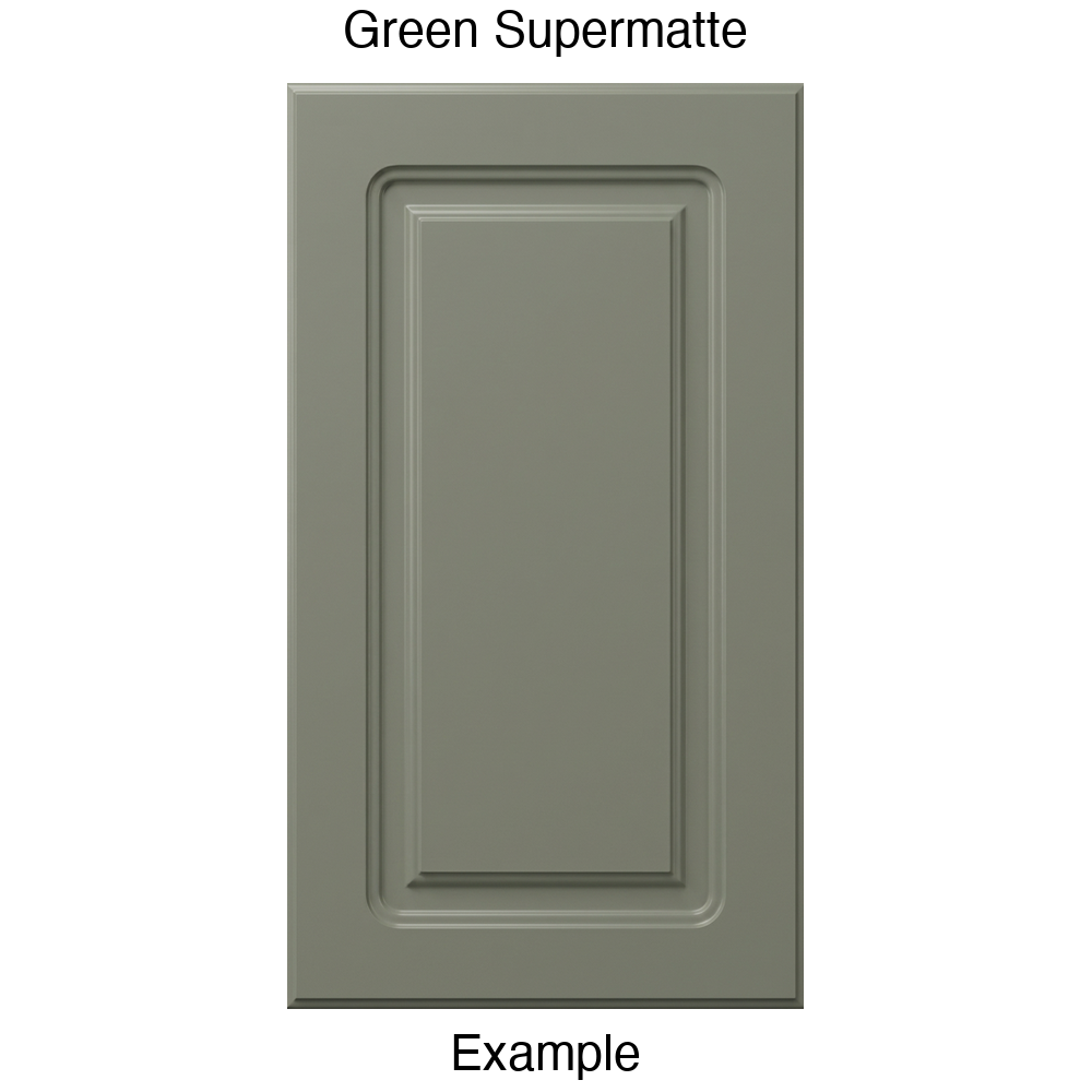 DR8 Raised Panel Thermofoil Cabinet Door in Green Supermatte