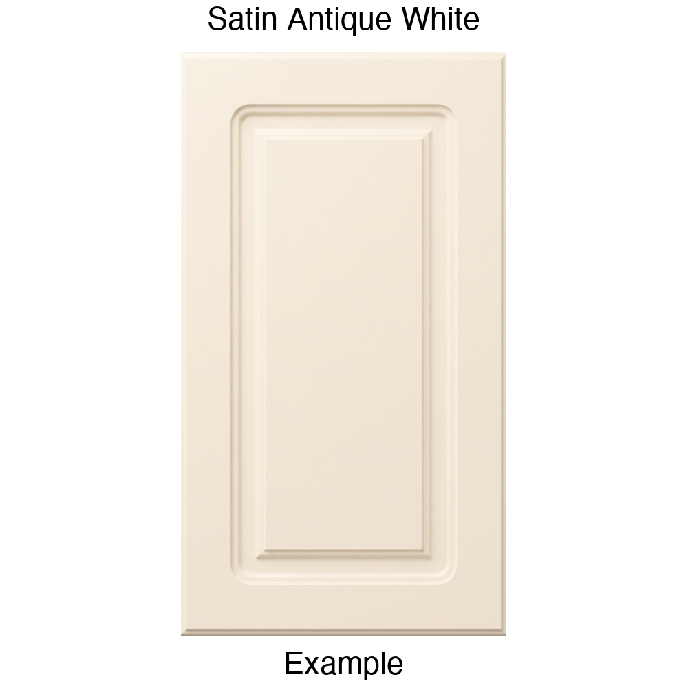 DR8 Raised Panel Thermofoil Cabinet Door in Satin Antique White