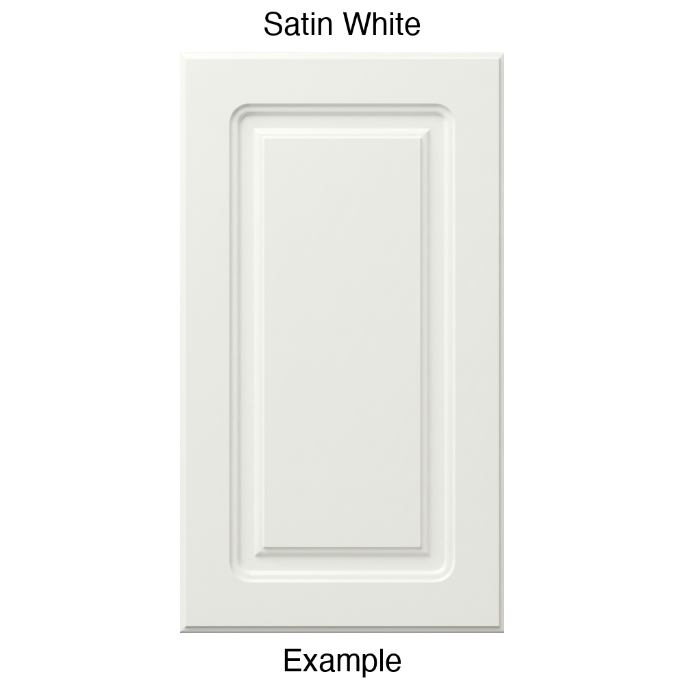 DR8 Raised Panel Thermofoil Cabinet Door in Satin White