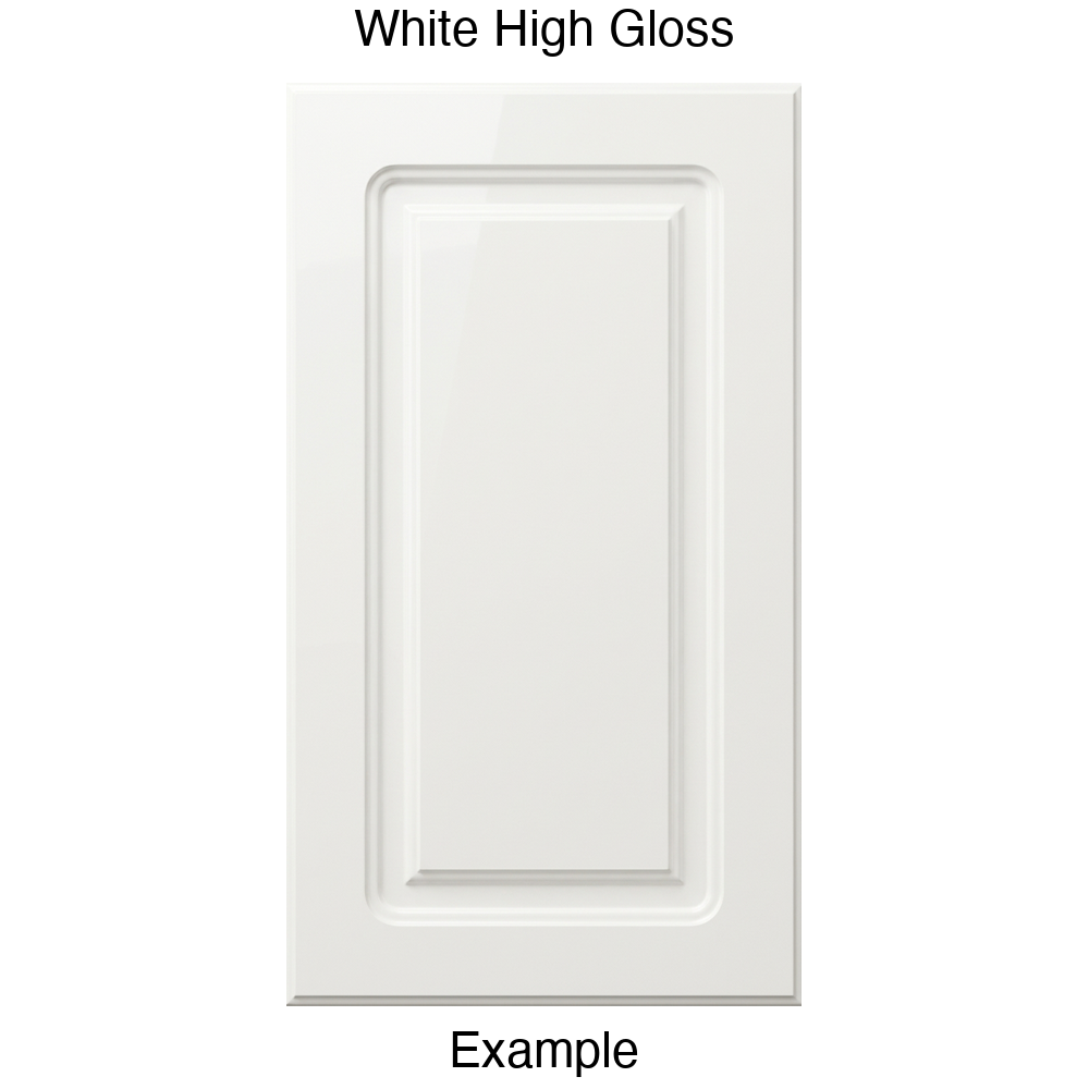 DR8 Raised Panel Thermofoil Cabinet Door in White High Gloss