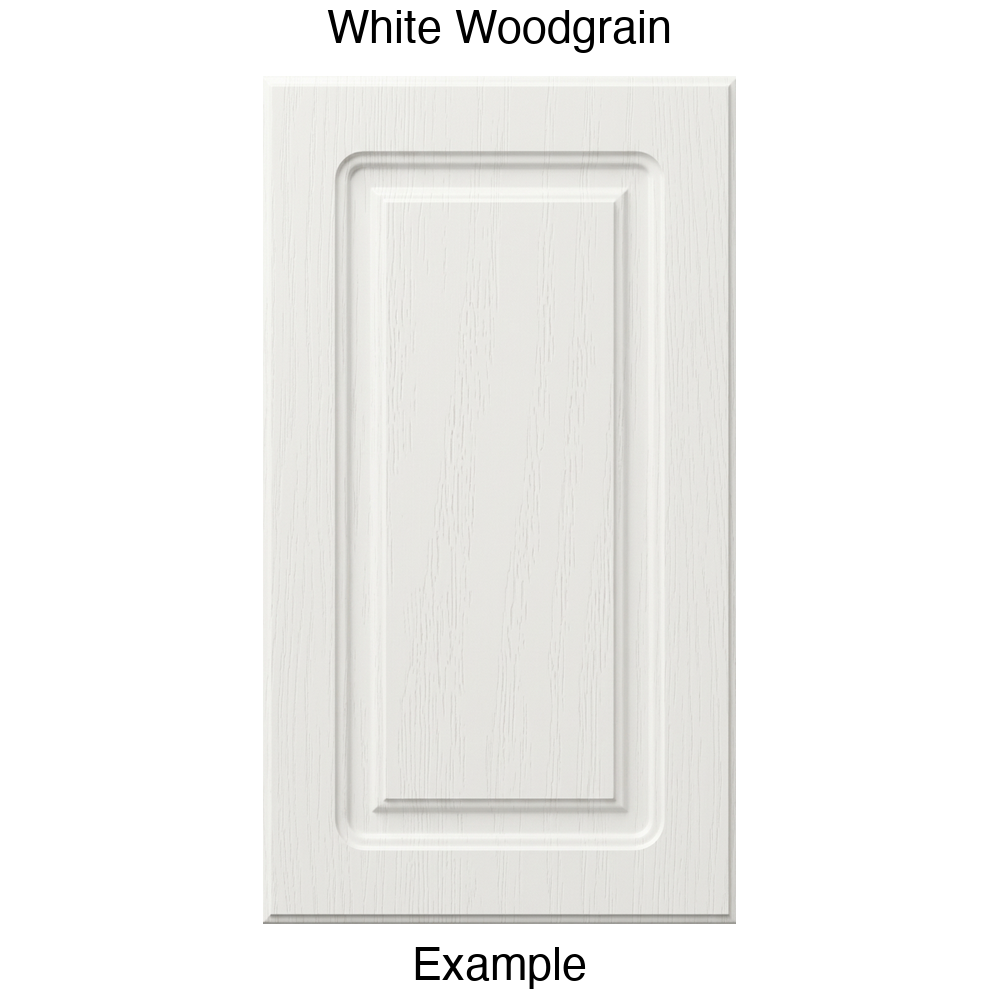 DR8 Raised Panel Thermofoil Cabinet Door in White Woodgrain