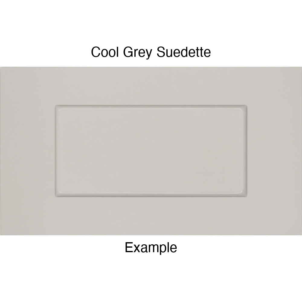 DSS218 Thermofoil Drawer Front (Shallow Shaker Style), Routed, in Cool Grey Suedette