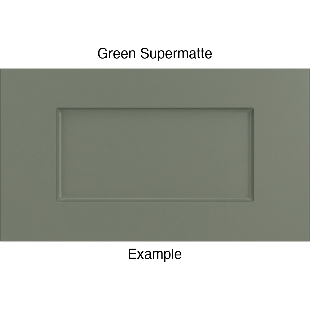 DSS218 Thermofoil Drawer Front (Shallow Shaker Style), Routed, in Green Supermatte