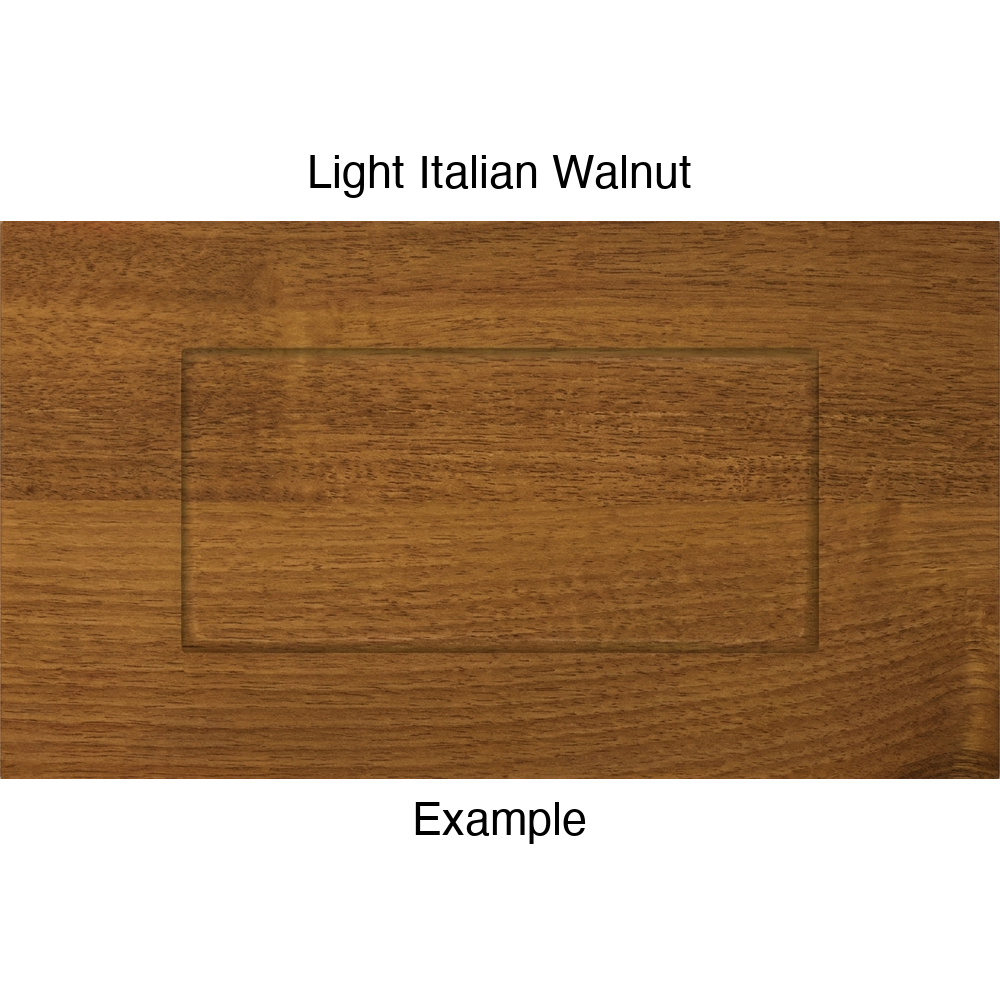 DSS218 Thermofoil Drawer Front (Shallow Shaker Style), Routed, in Light Italian Walnut